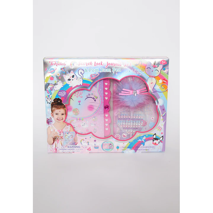 Diario Secreto con Candado y Lápiz Pom Pón  Familyshop 2