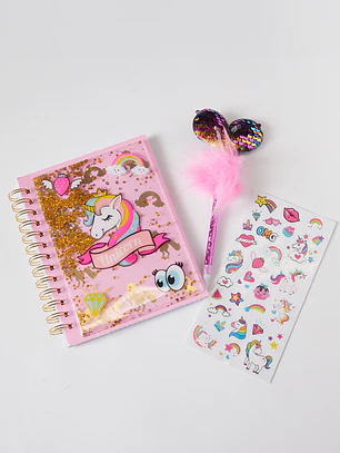 Set de Diario con Lentejuelas y Lápiz Mágico 