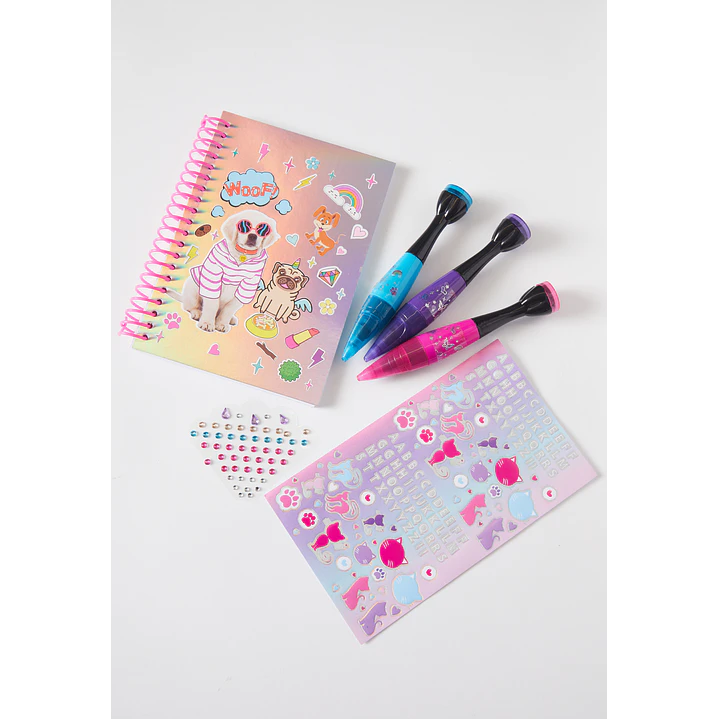 Set de Diario Creativo con Lápices de Tatuaje y Sellos Familyshop 1