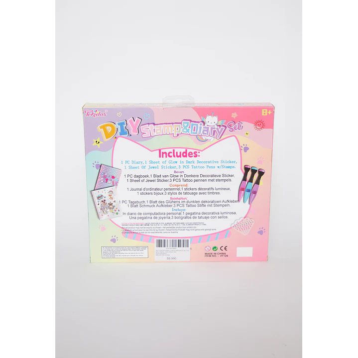 Set de Diario Creativo con Lápices de Tatuaje y Sellos Familyshop 2