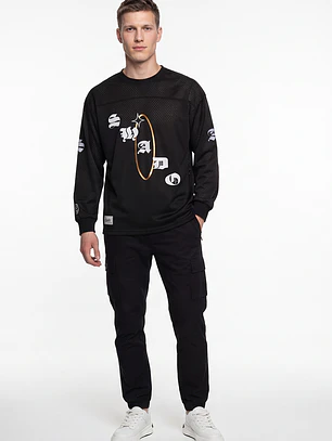 Polera Deportiva Hombre Manga Larga Negro