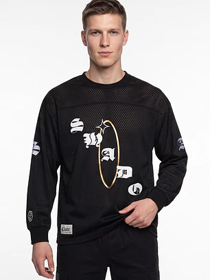 Polera Deportiva Hombre Manga Larga Negro
