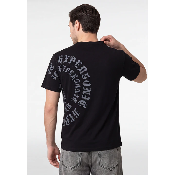 Polera Letras Hombre Negro 2