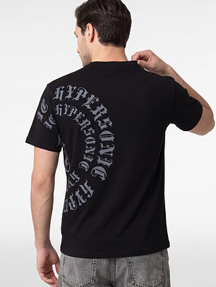 Polera Letras Hombre Negro