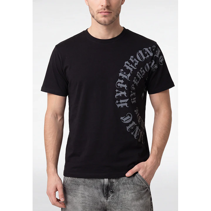 Polera Letras Hombre Negro 4