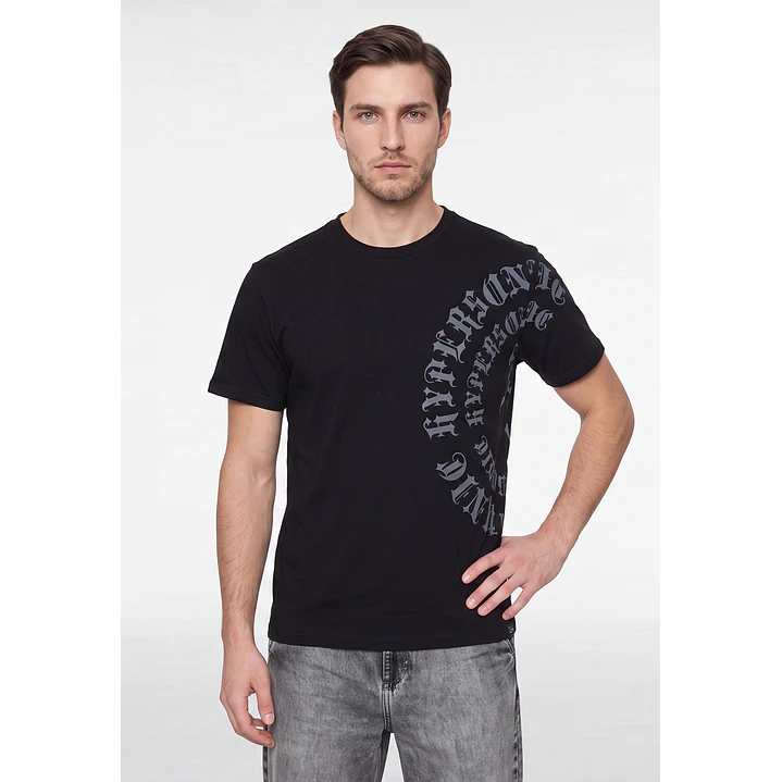 Polera Letras Hombre Negro 1