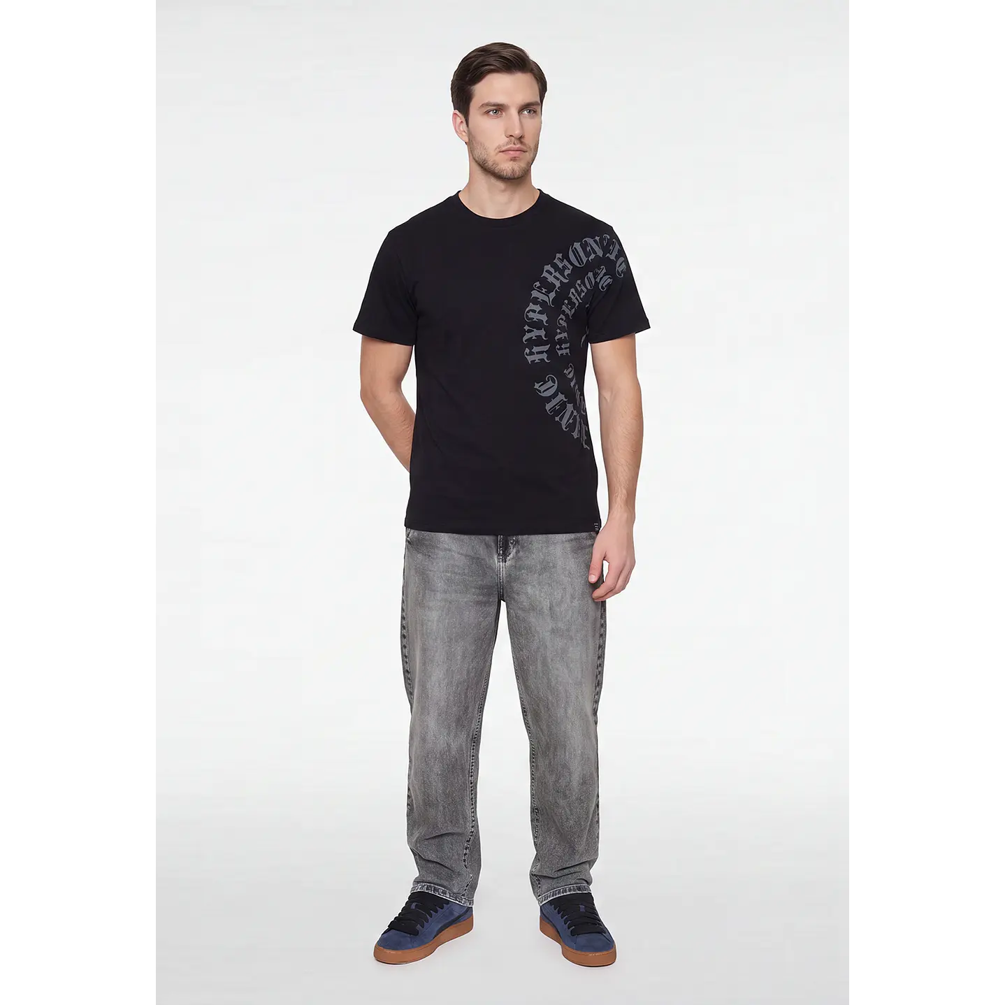 Polera Letras Hombre Negro 3