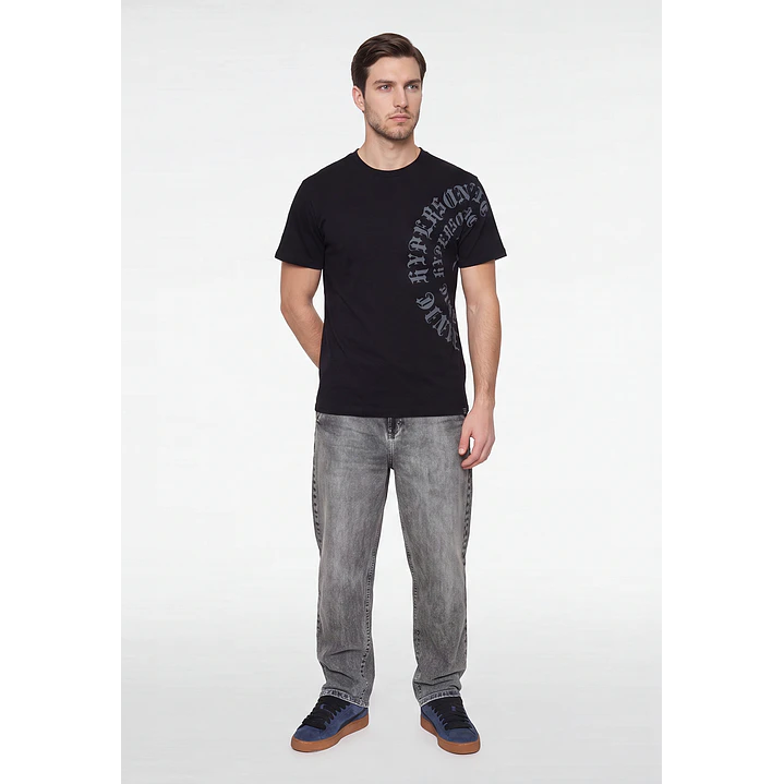 Polera Letras Hombre Negro 3