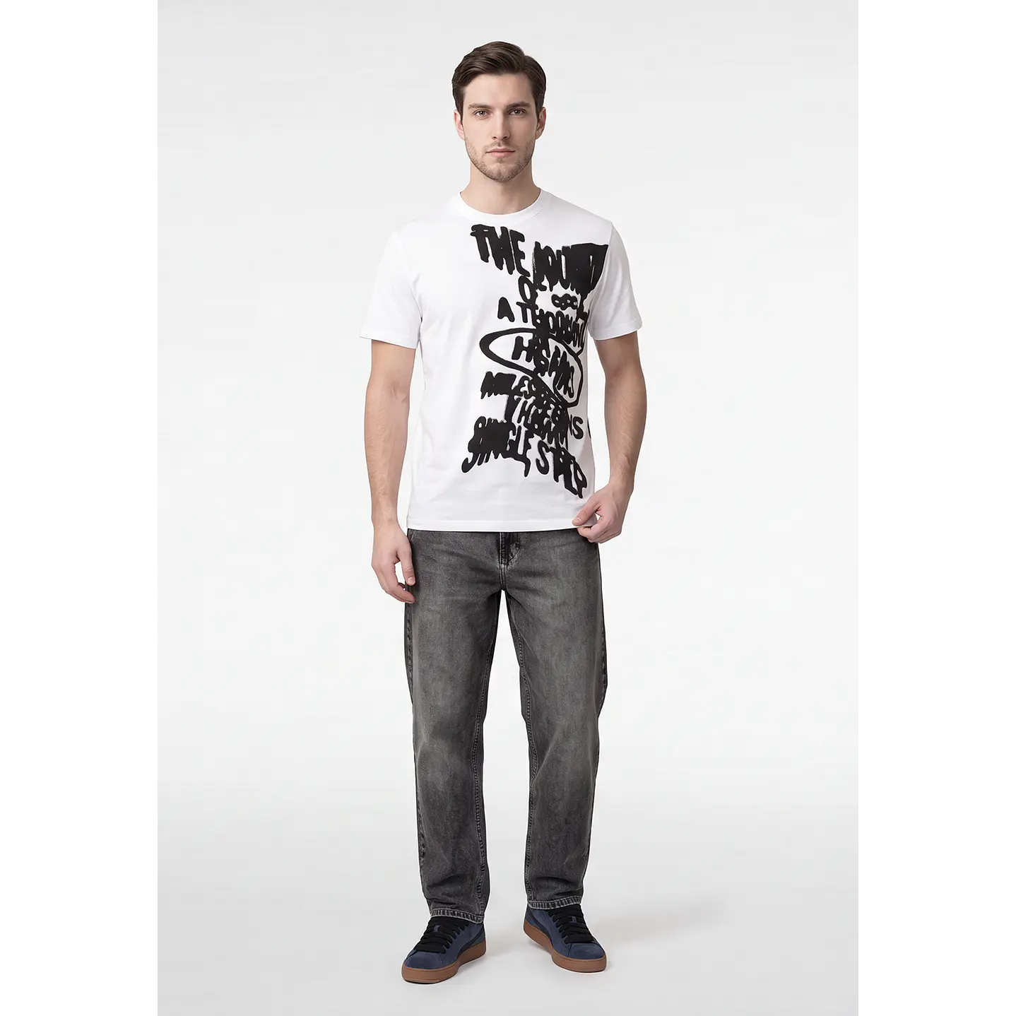Polera Letras Hombre Blanco 3