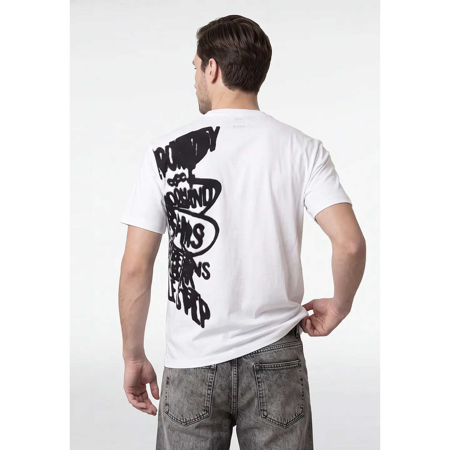 Polera Letras Hombre Blanco 2