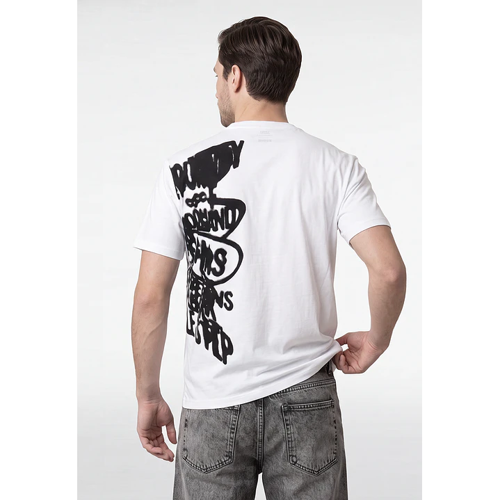 Polera Letras Hombre Blanco 2