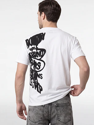 Polera Letras Hombre Blanco