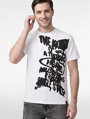 Polera Letras Hombre Blanco