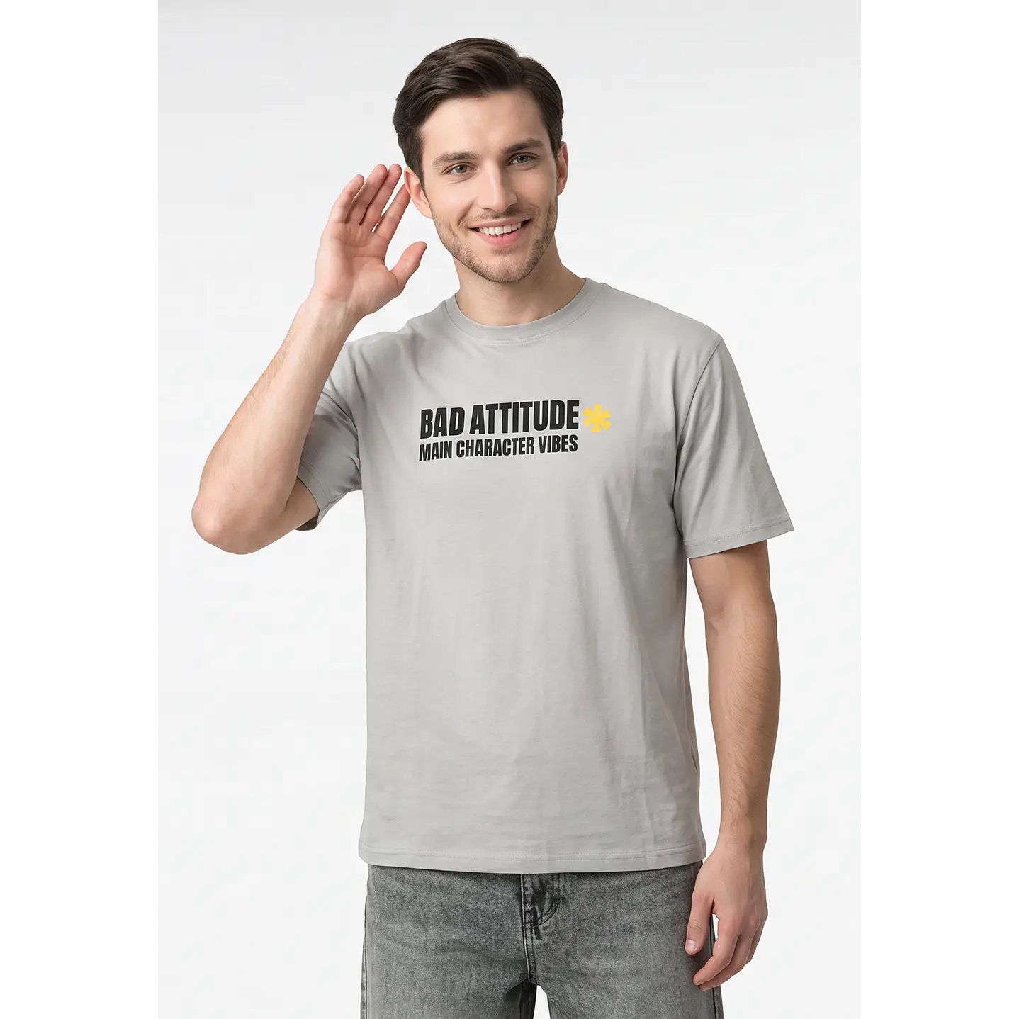 Polera Future Relaxed Hombre Gris 1