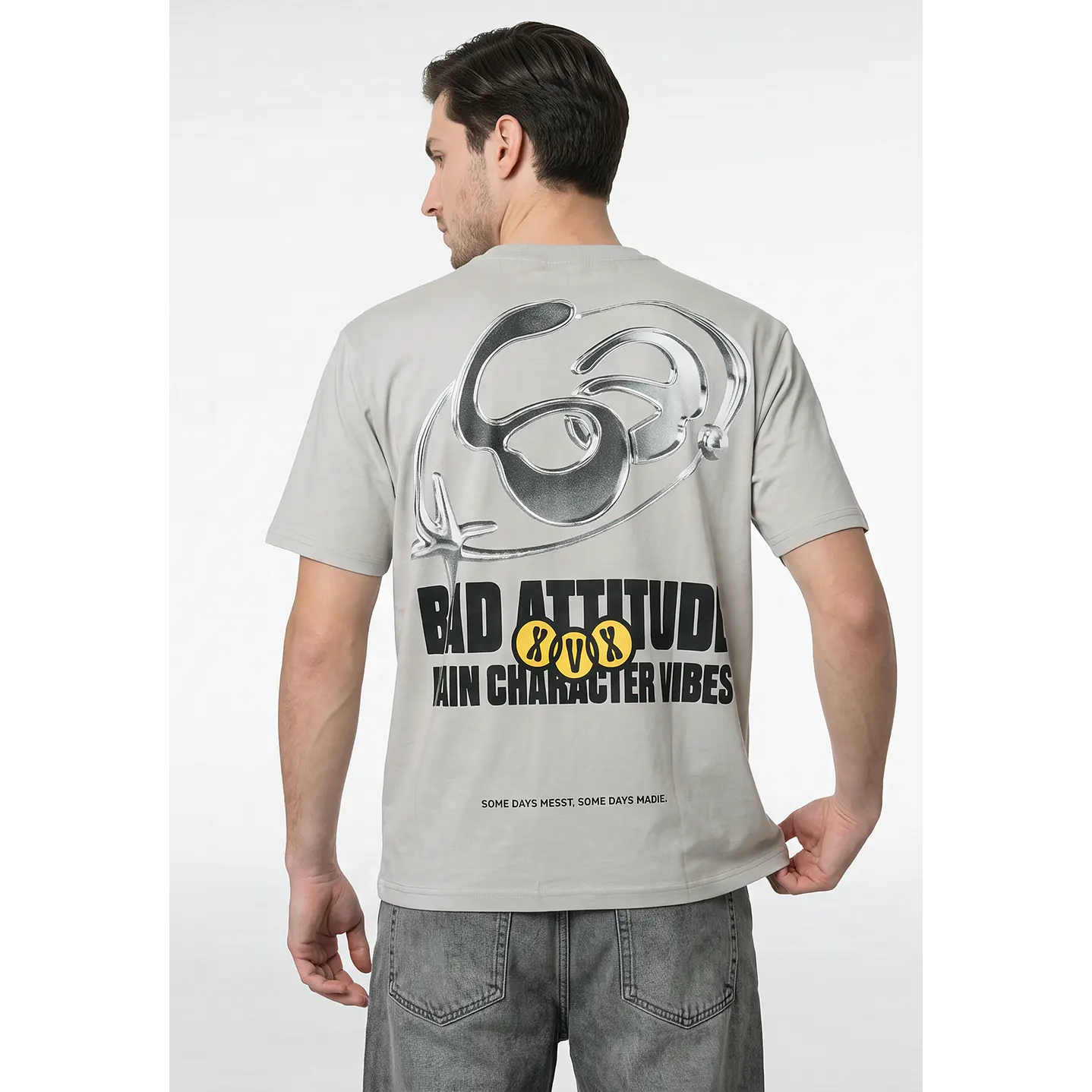 Polera Future Relaxed Hombre Gris 2