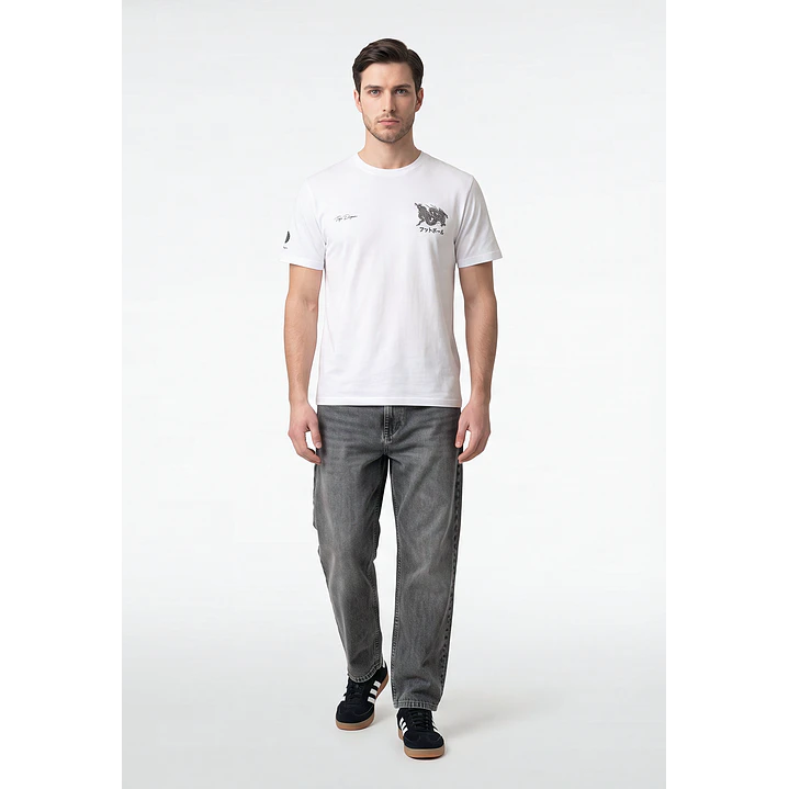 Polera Dragones Relaxed Hombre Blanco 3