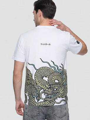 Polera Dragones Relaxed Hombre Blanco