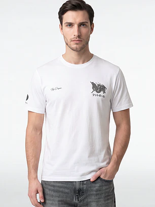 Polera Dragones Relaxed Hombre Blanco