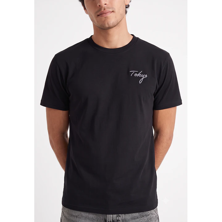 Polera Dragones Relaxed Hombre Negro 4