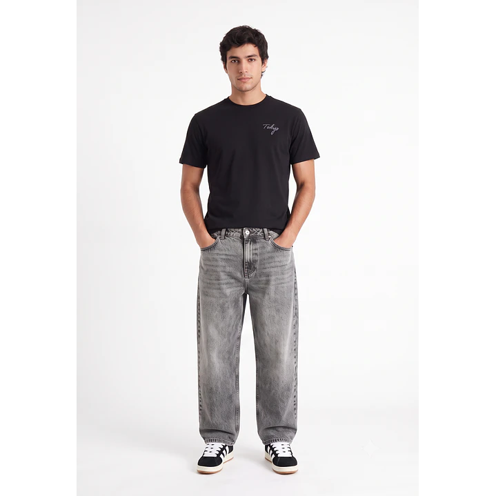 Polera Dragones Relaxed Hombre Negro 3