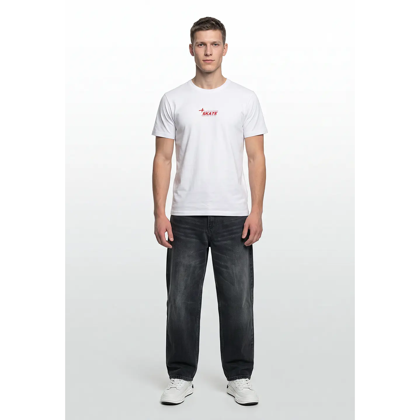 Polera Skate Regular Hombre Blanco 3