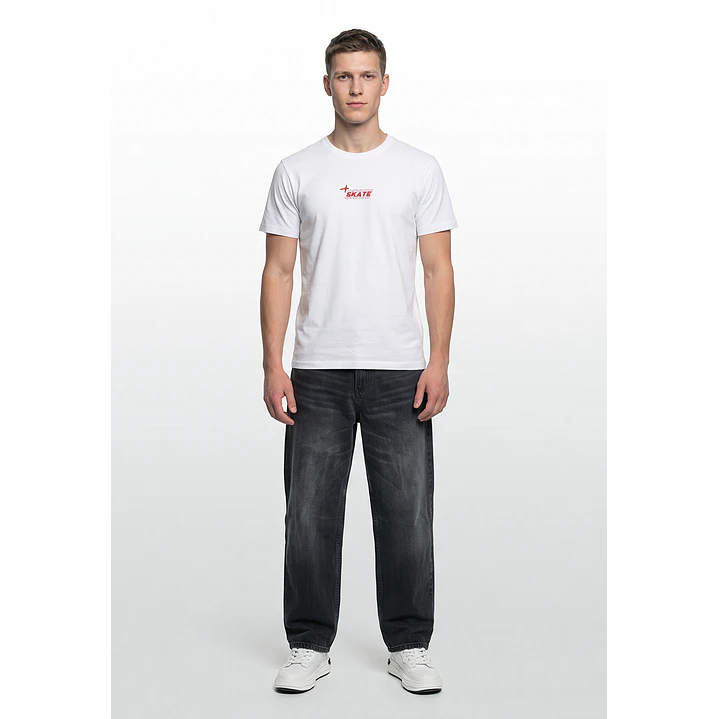 Polera Skate Regular Hombre Blanco 3