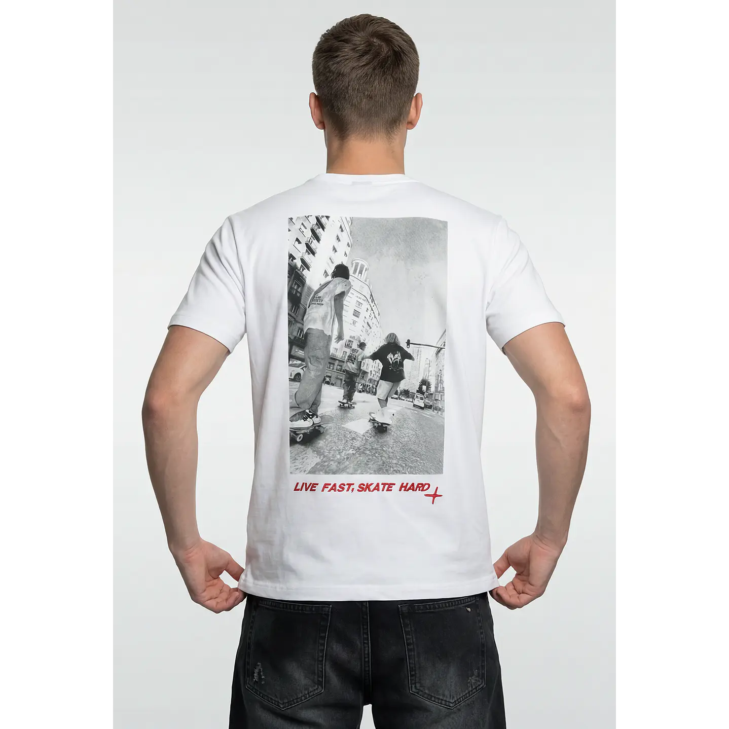 Polera Skate Regular Hombre Blanco 2