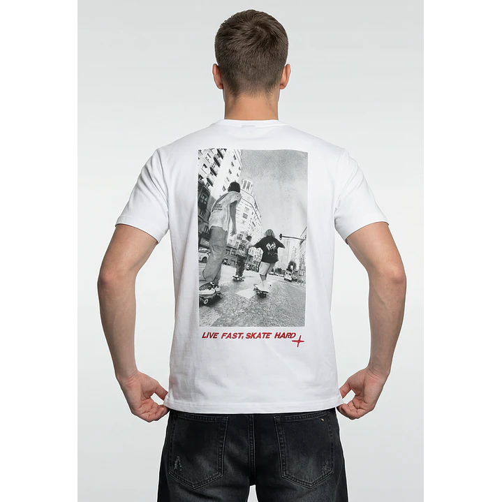 Polera Skate Regular Hombre Blanco 2