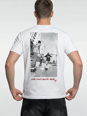 Polera Skate Regular Hombre Blanco