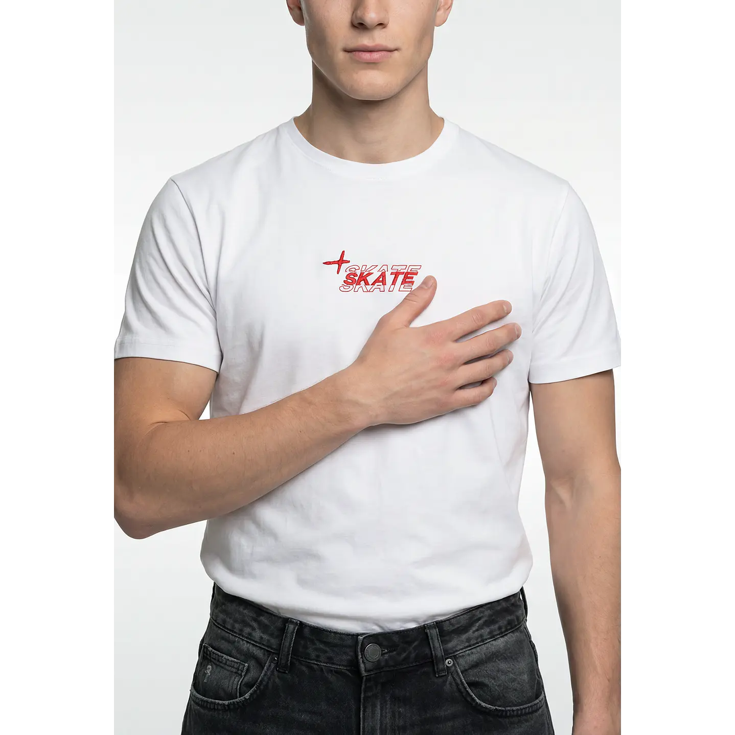 Polera Skate Regular Hombre Blanco 4