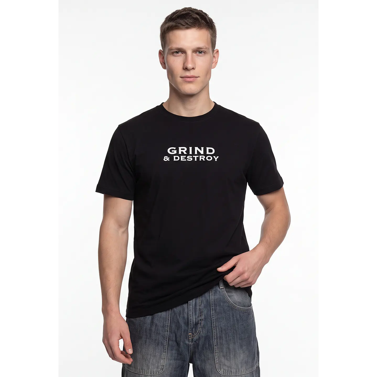Polera Grind Regular Hombre Negro 1