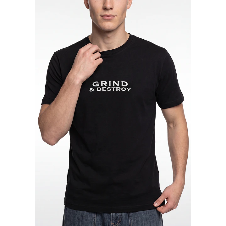 Polera Grind Regular Hombre Negro 4