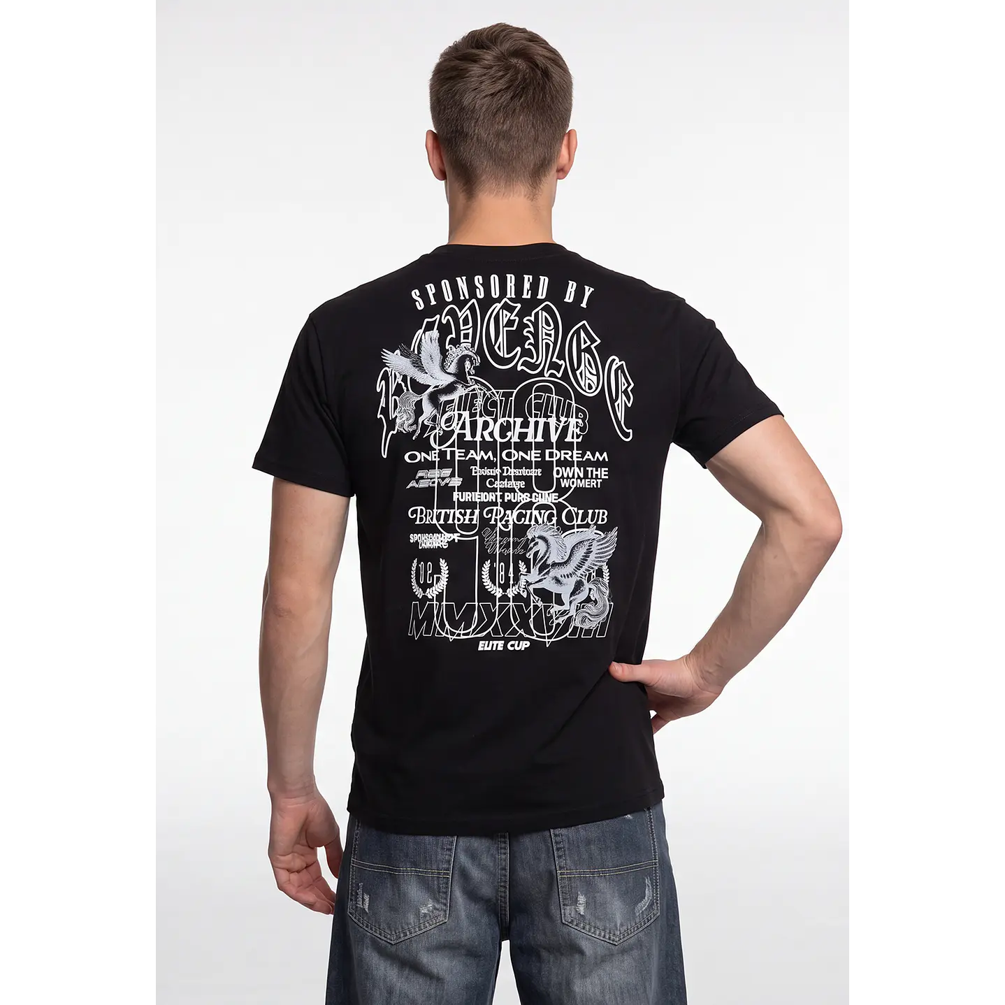 Polera Letras Hombre Negro 2