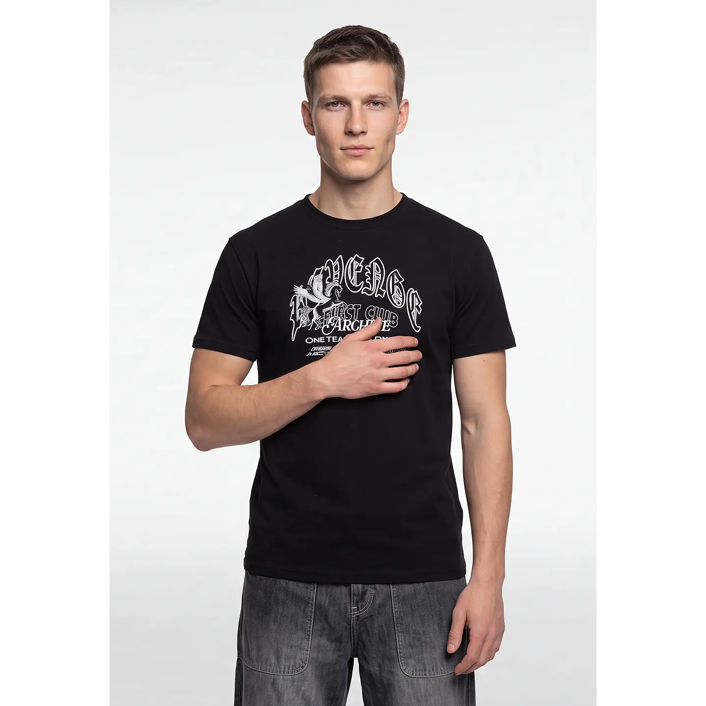 Polera Letras Hombre Negro 1