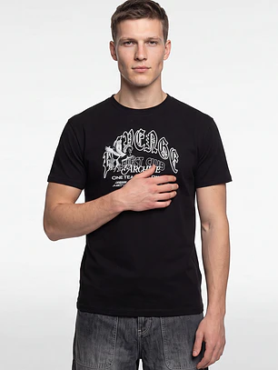 Polera Letras Hombre Negro