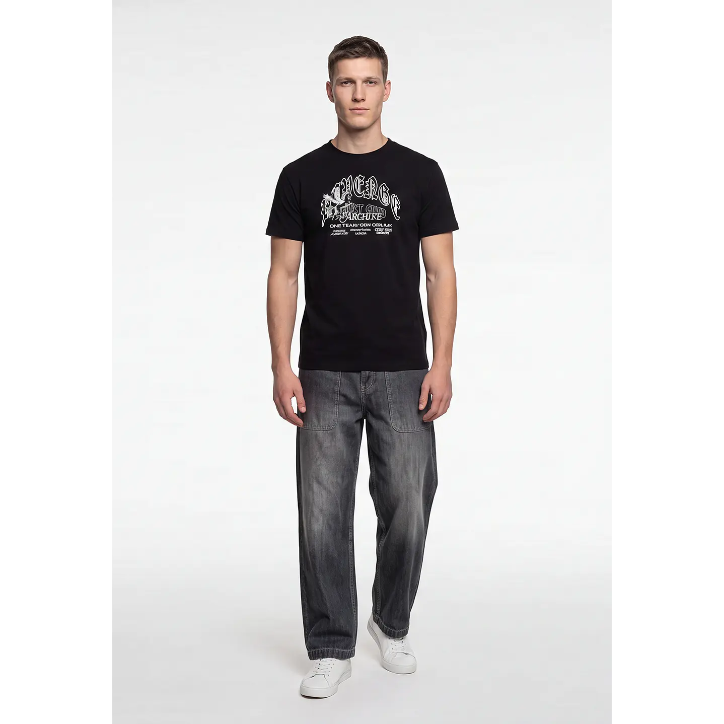 Polera Letras Hombre Negro 3