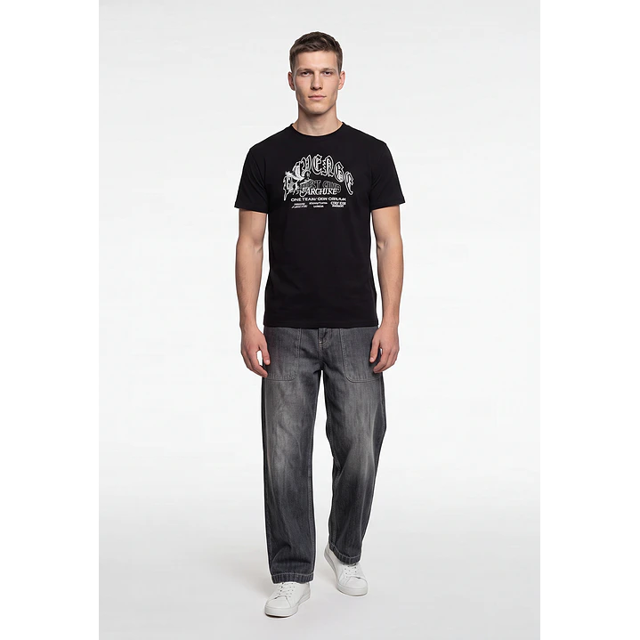 Polera Letras Hombre Negro 3