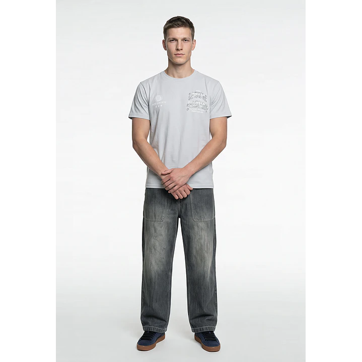Polera Letras Hombre Gris 3