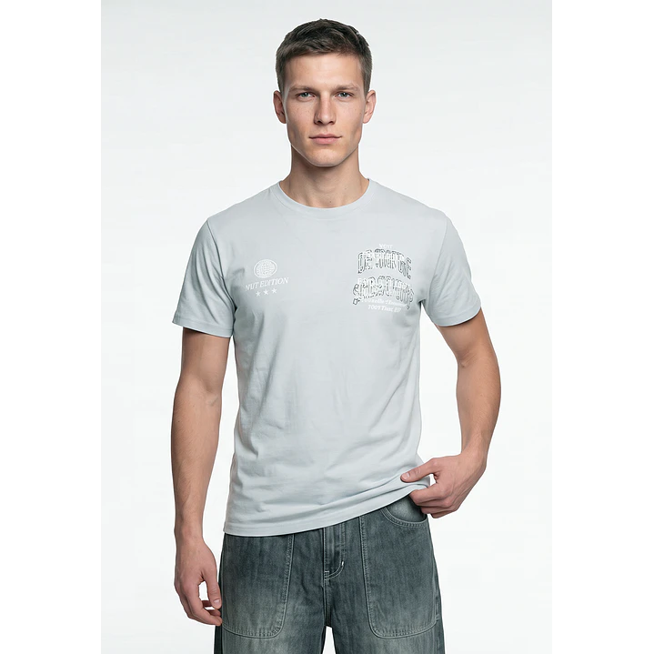 Polera Letras Hombre Gris 1