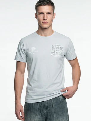 Polera Letras Hombre Gris