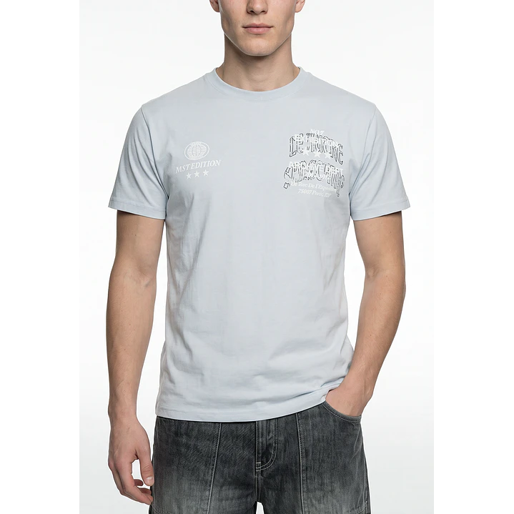 Polera Letras Hombre Gris 4