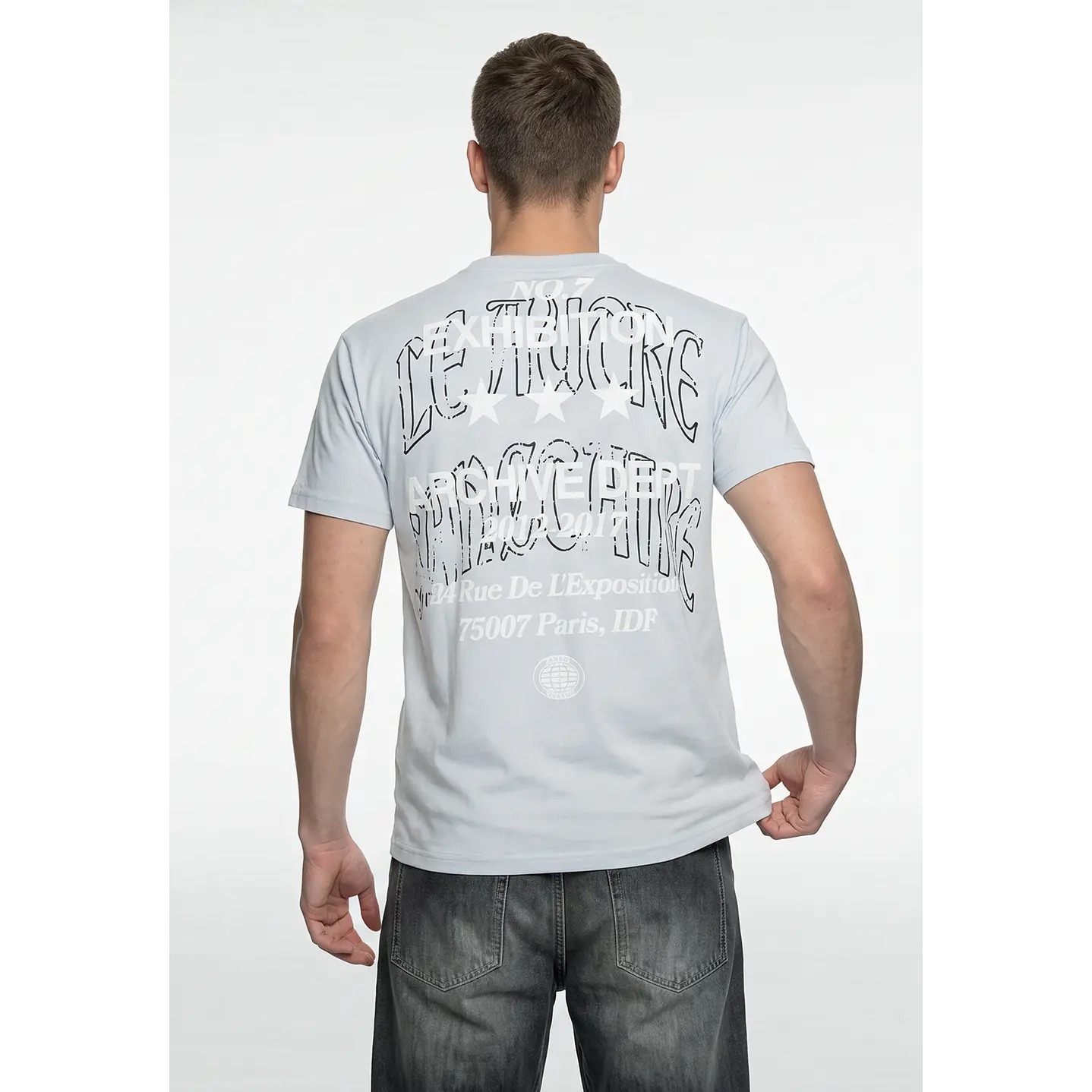 Polera Letras Hombre Gris 2