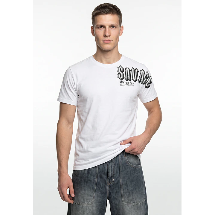 Polera Letras Hombre Blanco 1