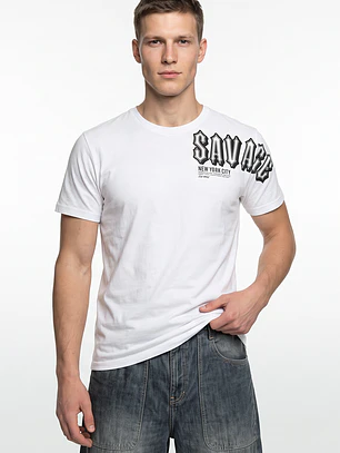 Polera Letras Hombre Blanco