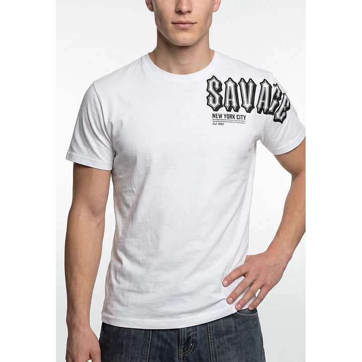 Polera Letras Hombre Blanco 4