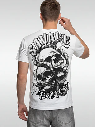 Polera Letras Hombre Blanco