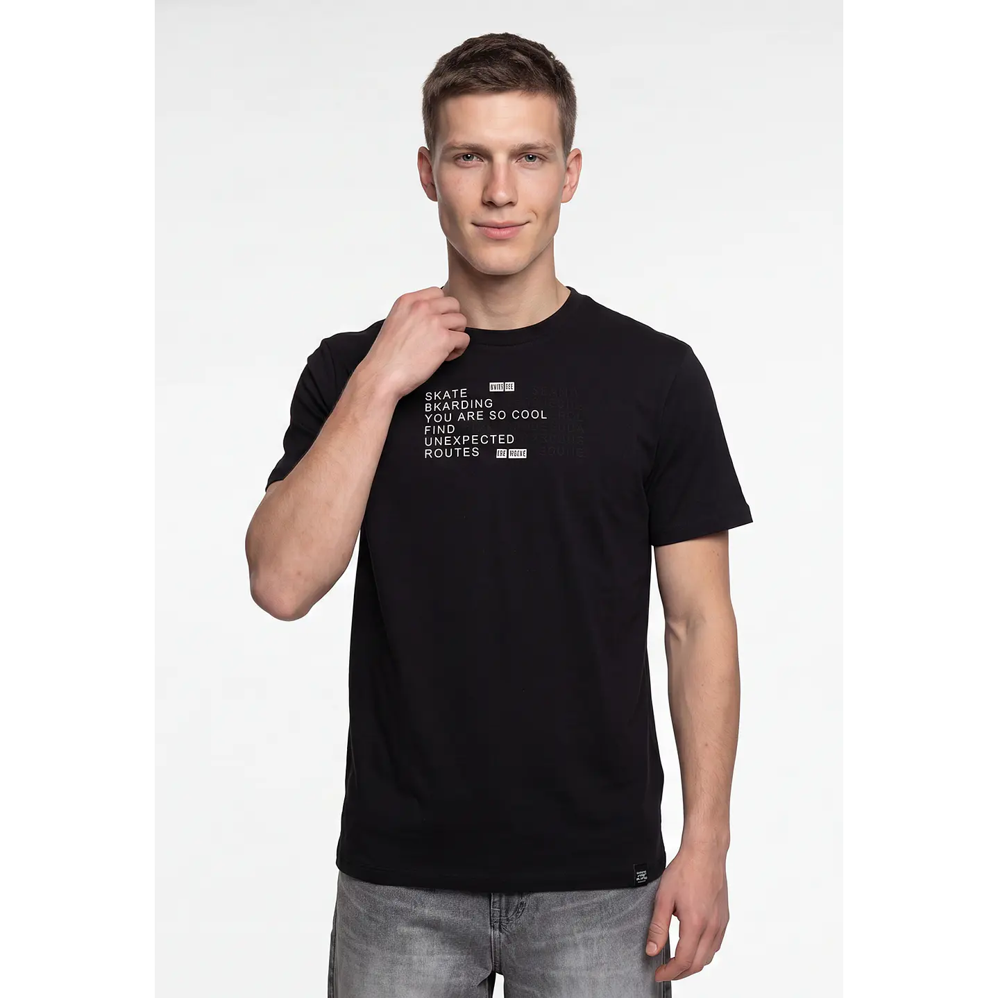 Polera Casual Hombre Negro 1