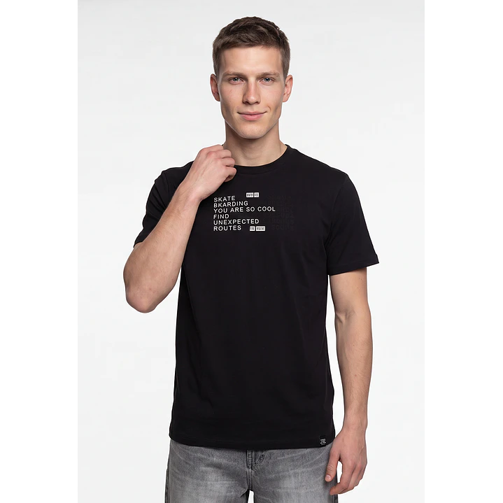 Polera Casual Hombre Negro 1