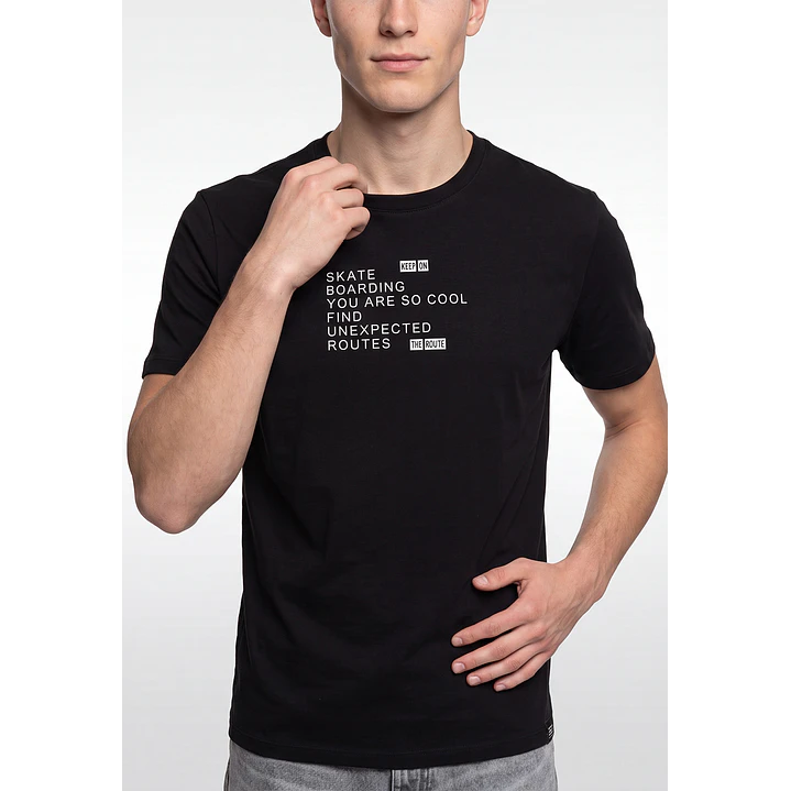Polera Casual Hombre Negro 4