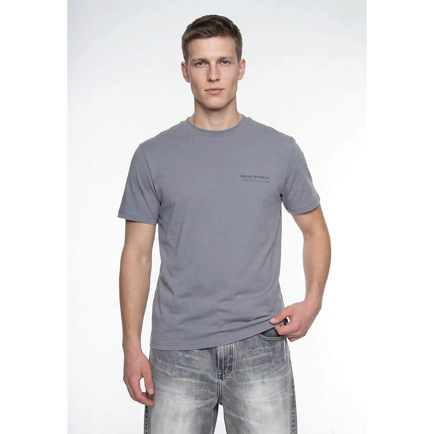 Polera Casual Hombre Gris 4